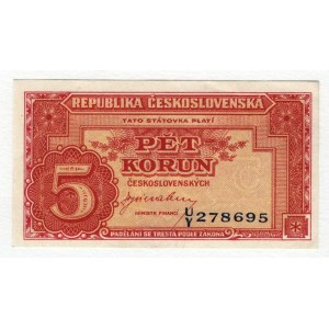 Czechoslovakia 5 Korun 1945 (ND)