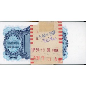 Czechoslovakia Original Bundle With 100 Banknotes 3 Korun 1961 Consecutive Numbers