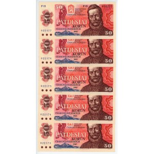 Czechoslovakia 5 x 50 Korun 1987