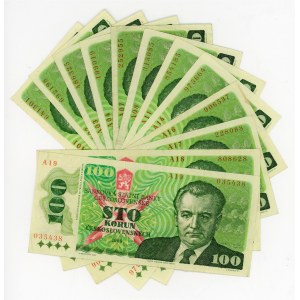 Czechoslovakia 19 x 100 Korun 1989