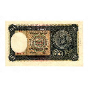 Slovakia 100 Korun 1940 2nd Issue Specimen