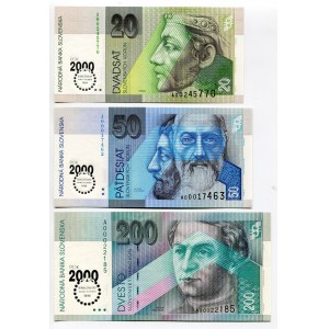 Slovakia 20 - 50 - 200 Korun 2000 Millennium