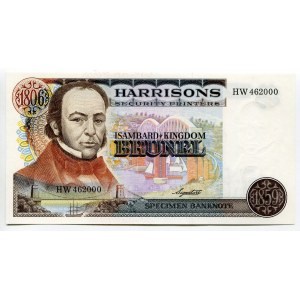 Great Britain Isambard Kingdom Brunel 1806 - 1859 Specimem Banknote (ND) Test Note