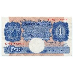 Great Britain 1 Pound Emergency Note 1940 Peppiatt