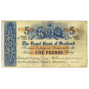Scotland Royal Bank of Scotland 5 Pounds 1944
