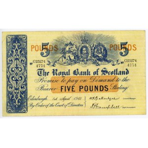 Scotland Royal Bank of Scotland 5 Pounds 1961