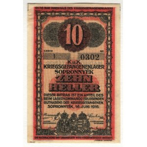Austria Sopronnyek Lager 10 Heller 1916