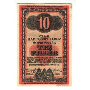 Austria Sopronnyek Lager 10 Heller 1916