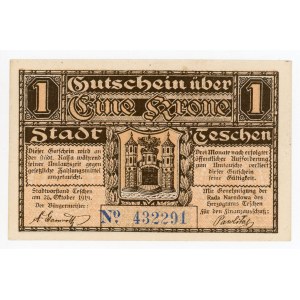 Austria Teschen 1 Krone 1919 Notgeld