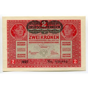 Austria 2 Kronen 1917 Overprint
