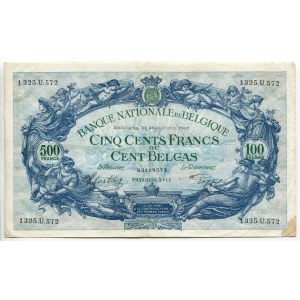 Belgium 500 Francs / 100 Belgas 1942