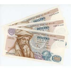 Belgium 3 x 1000 Francs 1961 - 1975 (ND)