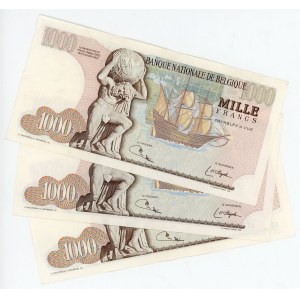 Belgium 3 x 1000 Francs 1961 - 1975 (ND)