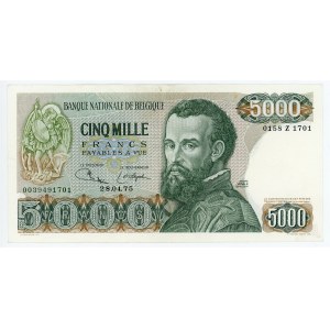Belgium 5000 Francs 1975