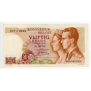 Belgium 50 Francs 1966 Replacement Note