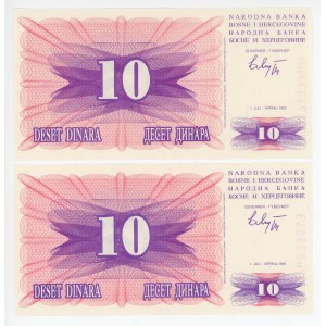 Bosnia & Herzegovina 2 x 10 Dinara 1992