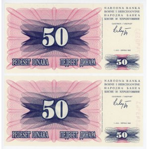 Bosnia & Herzegovina 2 x 50 Dinara 1992
