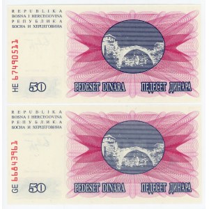 Bosnia & Herzegovina 2 x 50 Dinara 1992