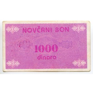 Bosnia & Herzegovina 1000 Dinara 1992