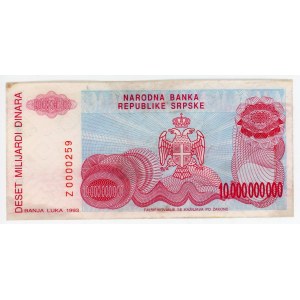 Bosnia & Herzegovina 10000000000 Dinara 1993