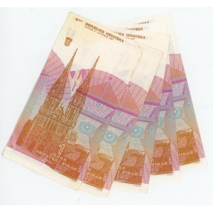 Croatia 5 x 1 Dinar 1991