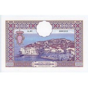 Croatia Ragusa 1000 Dinara 2019 Specimen Ragusa / Dubrovnik
