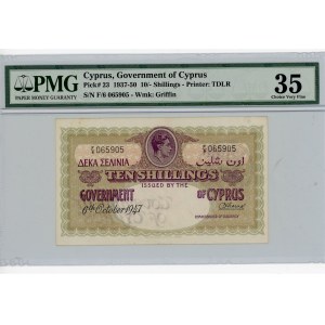 Cyprus 10 Shillings 1947 PMG 35