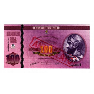 Cyprus Gold Certificate 100 Gram 2011