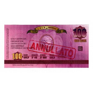 Cyprus Gold Certificate 100 Gram 2011