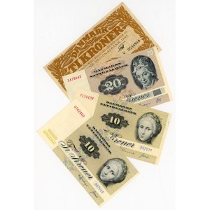 Denmark Lot of 4 Notes 1943 - 1972