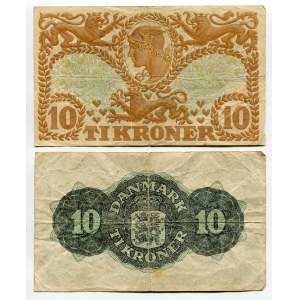 Denmark 2 x 10 Kroner 1943 - 1945