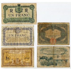 France Chambre de Commerce 5 x 1 Franc 1917 - 1922