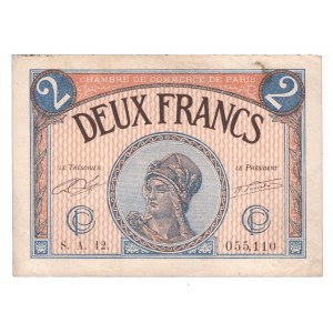 France Chambre de Commerce de Paris 2 Franks 1922