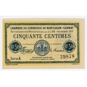 France Montlucon 50 Centimes 1917 Notgeld