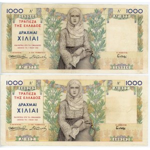 Greece 2 x 1000 Drachmai 1935