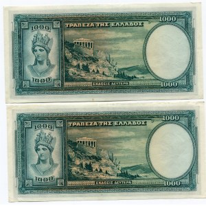 Greece 2 x 1000 Drachmai 1939