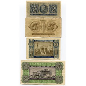 Greece Lot of 4 Banknotes 1940 - 1941