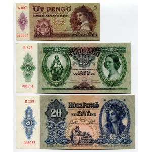 Hungary Lot of 5 Notes 1930 - 1941