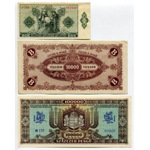 Hungary Lot of 5 Notes 1940 - 1946 with Specimen