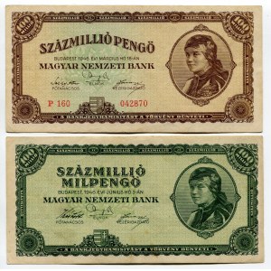 Hungary Lot of 4 Notes 1946