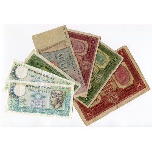 Italy Lot of 7 Banknotes 1918 - 1979