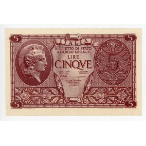 Italy 5 Lire 1944