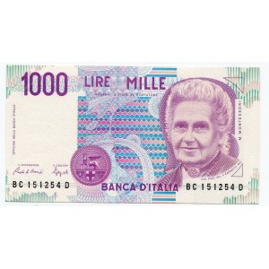 Italy 1000 Lire 1993 Printing Error - Uncommon Colour