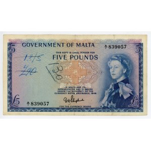 Malta 5 Pounds 1949 (1961)