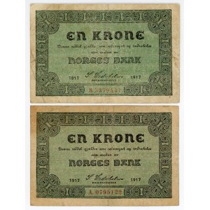 Norway 2 x 1 Krone 1917