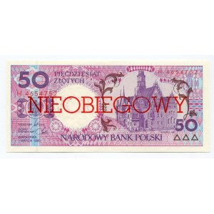 Poland 50 Zlotych 1990 Cancelled Note
