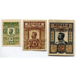 Romania 10 & 25 & 50 Bani 1917