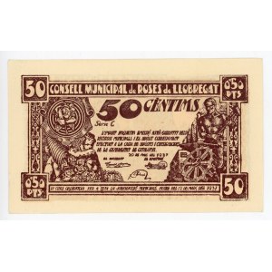 Spain Barcelona 50 Centimos 1937 Notgeld