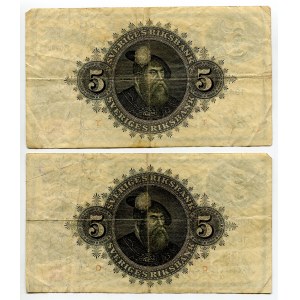 Sweden 2 x 5 Kronor 1943