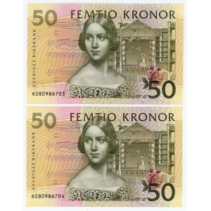 Sweden 2 x 50 Kronor 1996